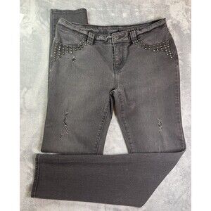 Harley Davidson NWOT womens black skinny jeans sz 10 embellished spike $99
